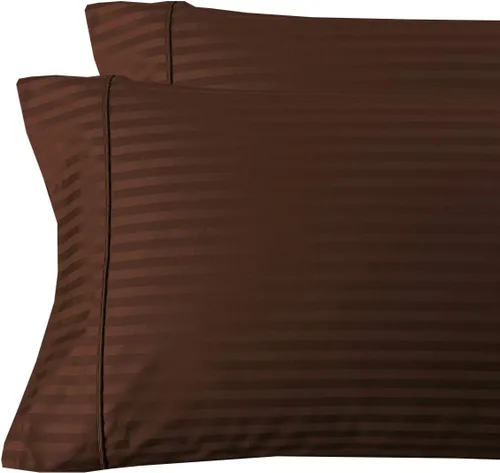 Miniatura 13 de sheetsnthings Juego de 2 fundas de almohada de 300 hilos, tamaño Queen, color negro a rayas