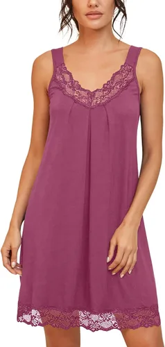Miniatura 2 de PrinStory Camisón suelto de encaje para mujer, ropa de dormir de algodón