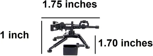 Miniatura 2 de Ametralladora M2 + trípode SM3 .50 diseñada para minifiguras de ladrillo