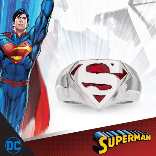 Miniatura 6 de DC Comics Anillo de acero inoxidable para hombre con logotipo de la Liga de la Justicia