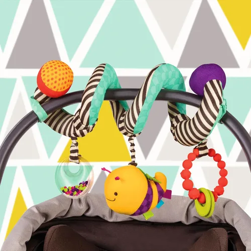 Miniatura 2 de B. toys - B. baby - Wiggle Wrap- Juguete para bebé - Juguete para asiento de automóvil, cochecito, cuna - Espiral con 3 juguetes colgantes