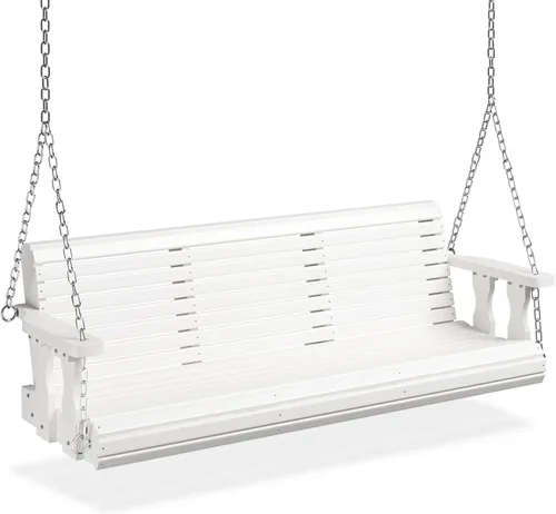 Miniatura 14 de VINGLI Columpio resistente de 880 libras para patio, porche, pintura de poliuretano, silla colgante con cadenas de seguridad ajustables, columpio