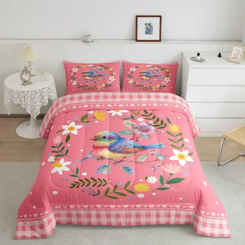 Miniatura 9 de Erosebridal Juego de ropa de cama de elefante de dibujos animados, edredón de animales de la selva, edredón de plumón para niña de ballet, bonito
