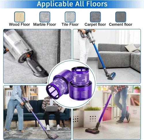 Miniatura 5 de Rebirthcare Paquete de 3 filtros SV12 V10 para Dyson V10 Animal V10 Absolute V10 Total Clean V10 Cyclone SV12 Filtro de vacío inalámbrico Piezas