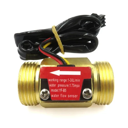 Miniatura 2 de Sensor de flujo de agua de rosca macho G1/2 pulgadas, interruptor de latón, efecto Hall, medidor de flujo líquido, contador BSP con sensor