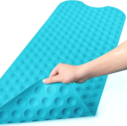 Miniatura 11 de Bligli Tapete para bañera antideslizante sin ventosas, 39 x 16 pulgadas, extra largo, para ducha, baño, lavable a máquina, de goma natural