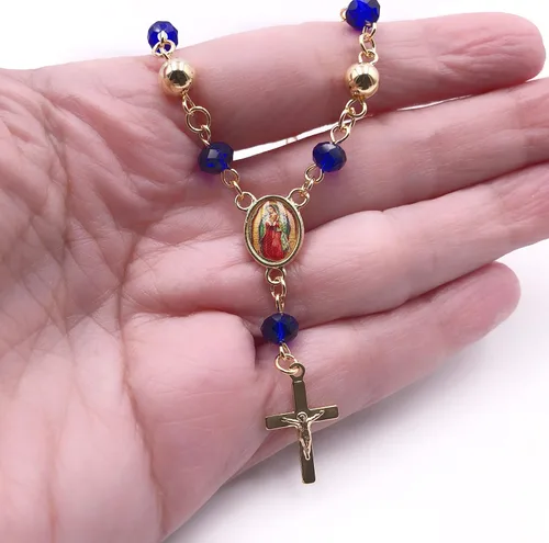 Miniatura 7 de Pulsera Rosario Pequeño Colgante Virgen de Guadalupe y Crucifijo