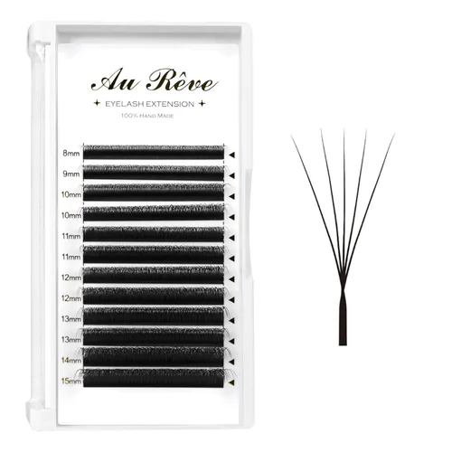 Miniatura 9 de Extensiones de pestañas YY, extensiones de pestañas Y, rizo D, 0.003 in, 0.472 in, bandeja mixta en forma de Y, volumen 4D, pestañas postizas de uso