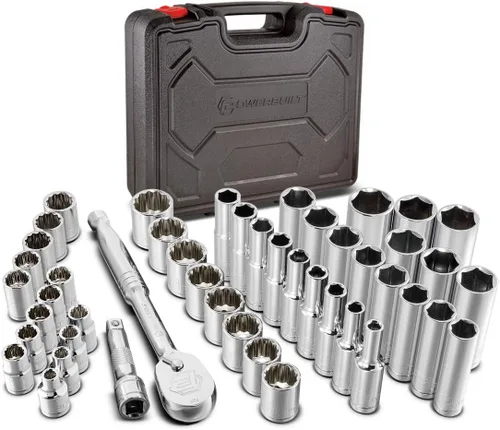Miniatura 8 de Powerbuilt Juego de herramientas mecánicas de accionamiento de 200 piezas de 1/4 pulgadas, 3/8 pulgadas y 1/2 pulgadas, con juego de llaves SAE