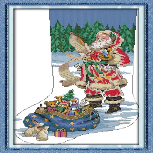 Miniatura 16 de Howie's Needlepoint Kits de punto de cruz, kits de bordado de patrón navideño preimpreso de 14 quilates, gama completa de kits de costura