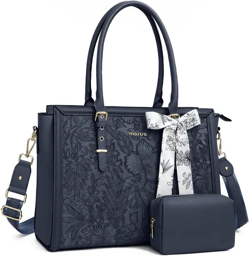 Miniatura 14 de MOSISO Bolsa para Portátil para Mujeres, 15.6-16 pulgadas Bolsa Tote de Piel Sintética Compatible con MacBook, HP, Dell, Asus Notebook, Bolsas