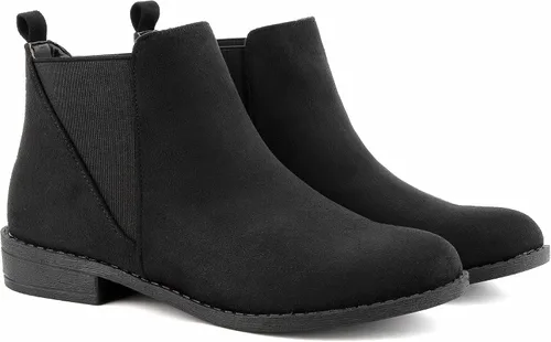 Miniatura 3 de MaxMuxun - Botas Chelsea de gamuza sintética de caña baja sin tacón para mujer, clásicos y cómodos