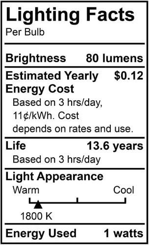 Miniatura 6 de Euri Lighting - Foco de llama parpadeante, ECA9.5-2120fcb, candelabro decorativo CA9.5 con base E12, blanco cálido 1800K, no regulable, 1W