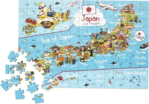 Miniatura 4 de Rompecabezas de madera con mapa de Japón, 152 piezas, 15 x 10 pulgadas