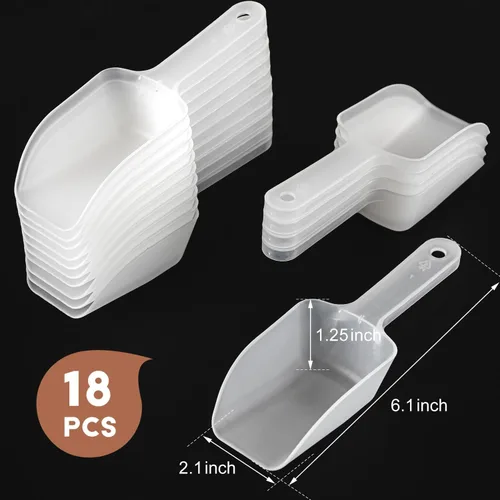 Miniatura 3 de 18 cucharas de plástico transparente para congelador, cucharas de servir de acrílico duraderas para recipientes de cocina, bufé de dulces, café
