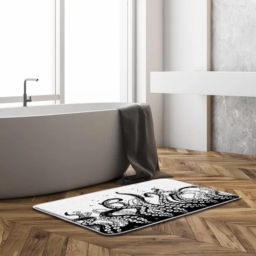 Miniatura 2 de GCTNBJL Tapete de baño de tentáculos de pulpo, tentáculos kraken, océano, animales marinos, vintage, vida marina subacuática, boceto, arte
