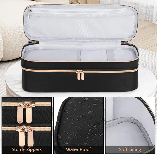 Miniatura 5 de APOKE Estuche de viaje de doble capa compatible con el secador de pelo y cepillo de aire caliente One Step de Revlon Original 1.0 y Plus 2.0, bolsa
