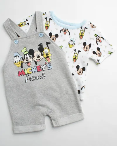 Miniatura 8 de Disney Conjunto de pantalones cortos para bebé, 2 piezas de Spiderman Mickey Mouse Cars Winnie the Pooh, conjunto corto de camisa corta (0-3M-24M)