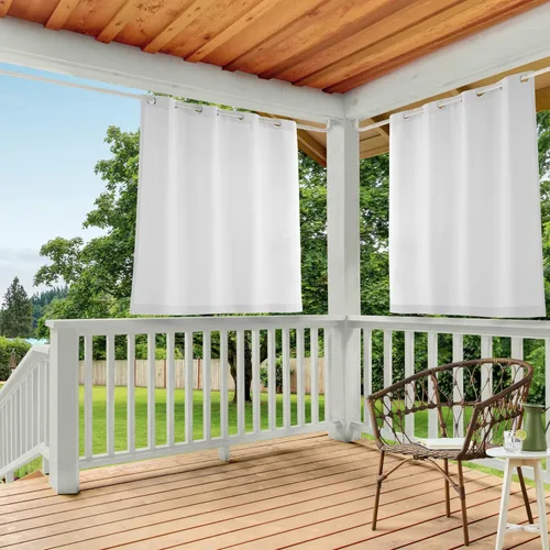 Miniatura 23 de TOWN & COUNTRY BASICS Cabana Cortinas Sólidas de Peso Pesado para Interiores y Exteriores, Opacidad de Filtrado de Luz con Ojales en la Parte Verde