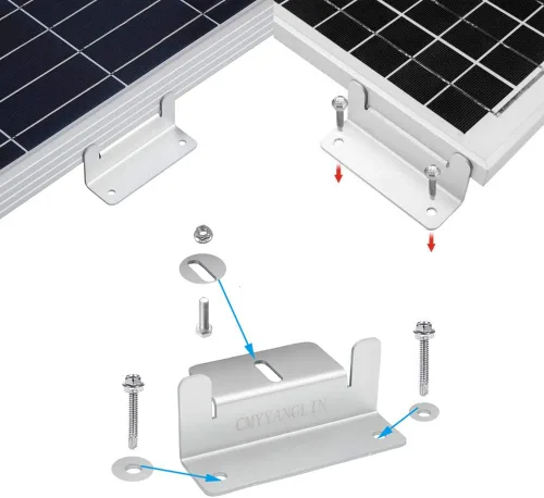Miniatura 4 de Soportes de montaje en Z para panel solar, con tuercas y pernos, adecuados para paneles solares de 50 W a 150 W en RV, barcos, autocaravanas