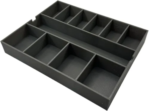 GarageInOrder Soporte para brocas de impacto impreso en 3D diseñado para DEWALT Medium ToughCase (solo inserto) (gris industrial, 11 compartimentos)