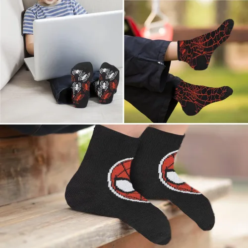 Miniatura 4 de Marvel Calcetines Spiderman para niños, paquete de 10 calcetines decorativos de Spiderman para niños, calcetines increíbles de leyendas para niños
