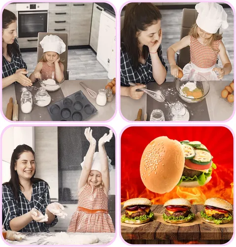 Miniatura 4 de Masteymoh Molde de malla de silicona para hamburguesas, molde de bollo de 20 cavidades con agujeros para bollos sin gluten
