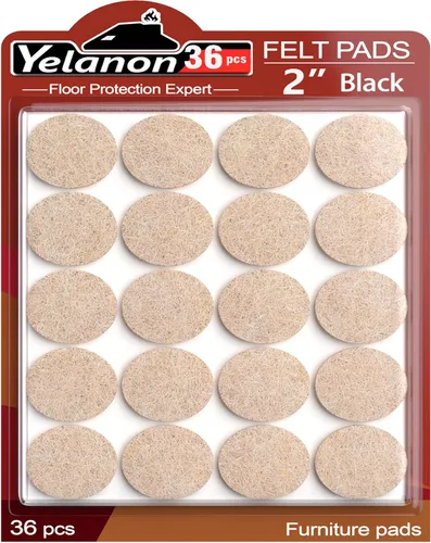 Miniatura 11 de Yelanon Almohadillas de fieltro para muebles, 56 unidades (1+2 pulgadas), almohadillas de fieltro de alta calidad para muebles de patas de silla