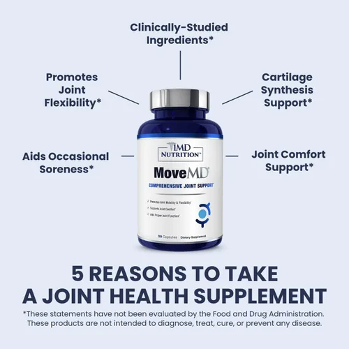 Miniatura 6 de 1MD Nutrition MoveMD - Suplemento de salud para molestias y apoyo articulares. Nuestras píldoras de colágeno están hábilmente formuladas