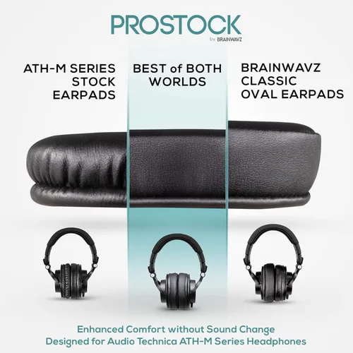 Miniatura 2 de Brainwavz ProStock ATH M50X - Almohadillas mejoradas, mejora la comodidad y el estilo sin cambiar el sonido. Almohadillas diseñadas para auriculares