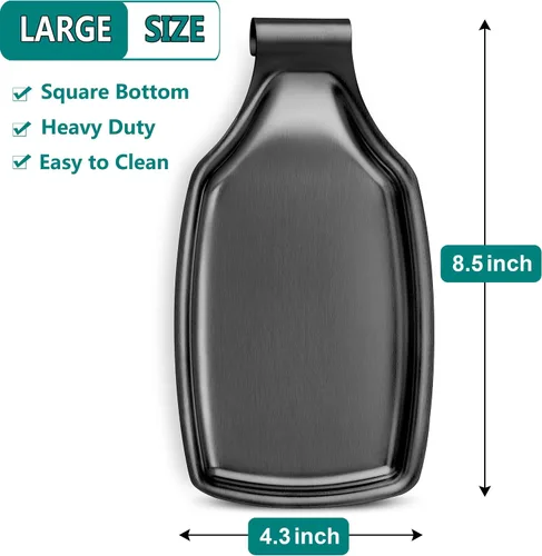 Miniatura 7 de LIANYU Soporte de cuchara negro para encimera de cocina, cuchara de acero inoxidable para estufa, soporte para utensilios de espátula con parte