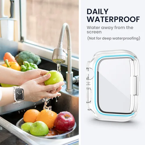 Miniatura 4 de Tensea - Funda protectora de pantalla impermeable para Apple Watch (2 en 1) para Apple Watch Serie SE 7, 5, 4, accesorios de 41 mm, iWatch protector