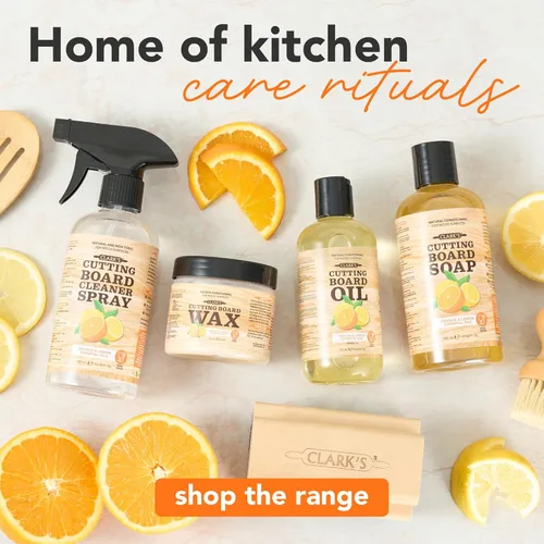 Miniatura 9 de CLARK'S Cera de bloque de carnicero para tabla de cortar, enriquecida con cera de abejas natural, aceite danés y extractos de cítricos, ideal