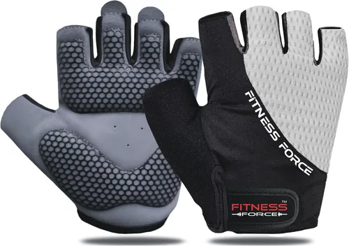 Miniatura 8 de FITNESS FORCE Guantes de entrenamiento transpirables para hombres y mujeres, guantes acolchados para levantamiento de pesas con protección completa