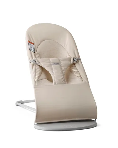 BabyBjörn Bouncer Balance Suave, beige claro, tejido/jersey, tritela | Asiento gorila ajustable 2 en 1 para bebé y silla para niños pequeños, recién