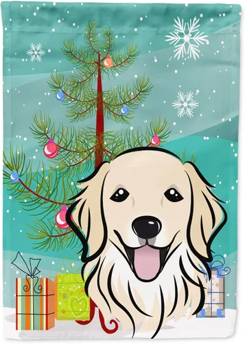 Miniatura 84 de Caroline's Treasures BB1622CHF - Bandera de casa Shih Tzu con árbol de Navidad y gris plateado para porche, grande, para colgar en la pared