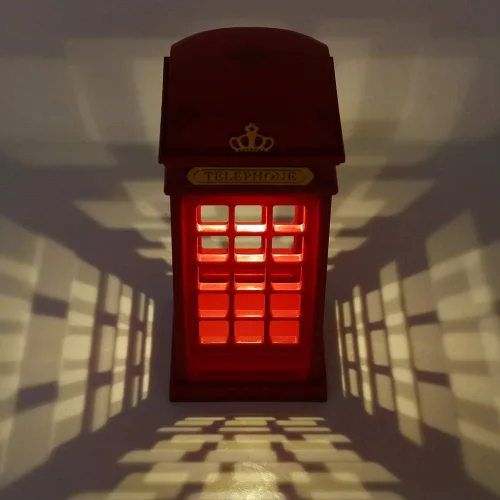 Miniatura 8 de ASHATA Cabina de teléfono retro LED lámpara de noche táctil regulable mesa escritorio luz para dormitorio estudiantes dormitorio dormitorio