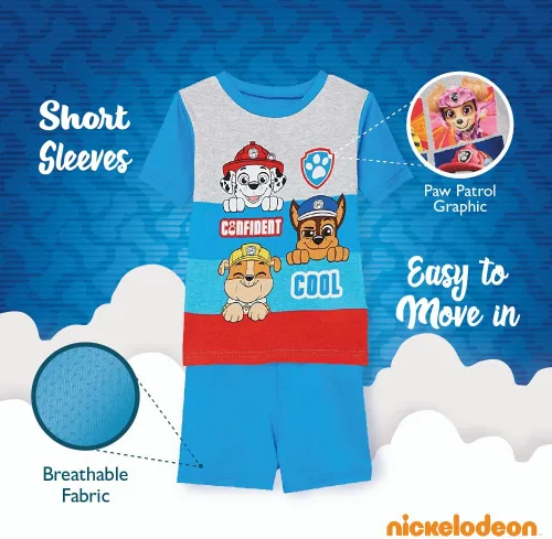 Miniatura 5 de Nickelodeon Paw Patrol - Conjunto de pijama de algodón ajustado de 6 piezas, suave y lindo para niños