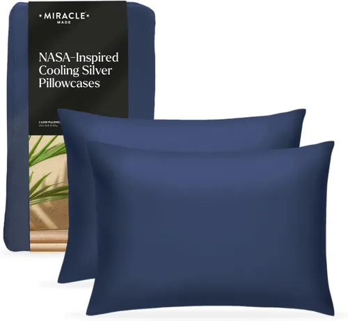 Miniatura 4 de Miracle Made Luxe - Fundas de almohada refrescantes, paquete de 2, limpias y 300 hilos, protector transpirable para pieles sensibles, fundas
