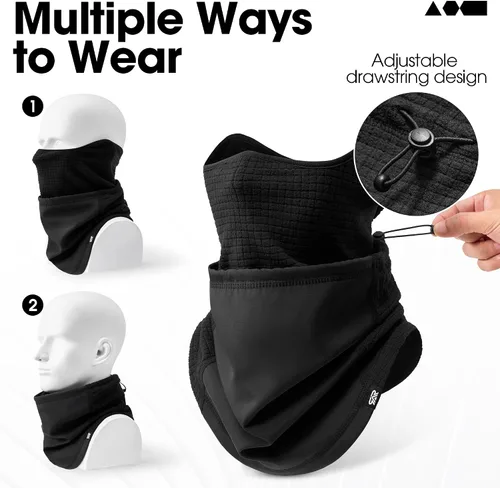 Miniatura 3 de LONGLONG Calentador de cuello de invierno para hombres, máscara de esquí de forro polar para la cara de las mujeres, bufandas a prueba de viento