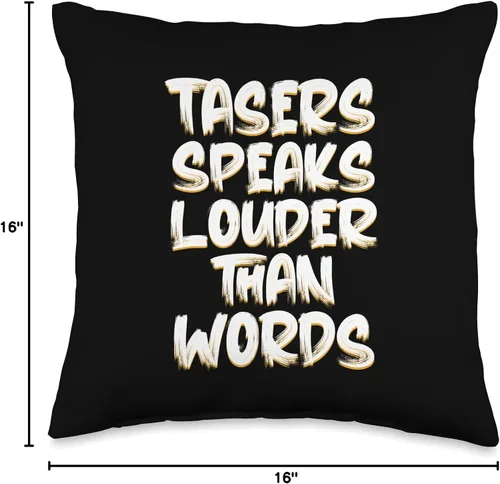Miniatura 4 de Taser in My Pocket Speak Louder Than Words Taser - Almohada eléctrica, 16 x 16 pulgadas, multicolor