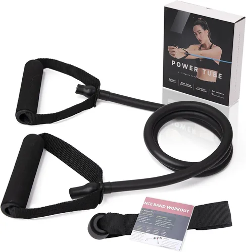 Miniatura 10 de Bandas de resistencia con asas para entrenar mujeres y hombres, bandas de ejercicio con anclaje de puerta, bandas elásticas para entrenamientos
