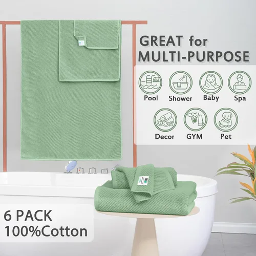 Miniatura 162 de VOOVA & MOVAS Toallas de mano blancas - 100% algodón Ligeras Gruesas Secado rápido Suaves Absorbentes, paquete de 4 piezas grandes de 18