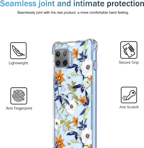 Miniatura 3 de Funda para Moto G 5G Plus Moto One 5G UW Clear Flower Phone Case Soft TPU a prueba de golpes, antiarañazos, funda protectora para Motorola G 5G