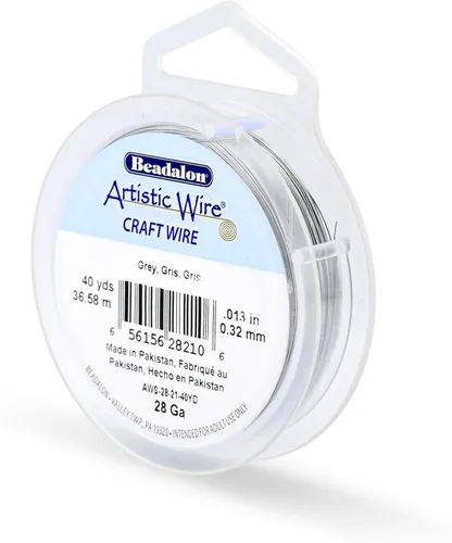Miniatura 122 de Artistic Wire, alambre para manualidades de calibre 22 bañado en plata, resistente a las manchas, color cobre, blanco, 9,1 m
