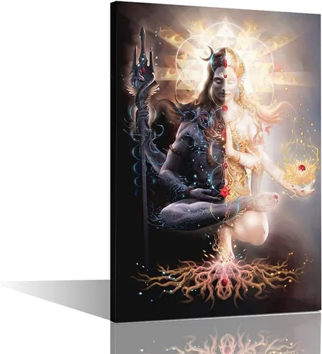 Miniatura 42 de TUMOVO Lord Ganesha - Decoración de pared Ganapati de Deidad india, cuadros impresos en lienzo, pósteres de pintura hinduismo cultural hindú
