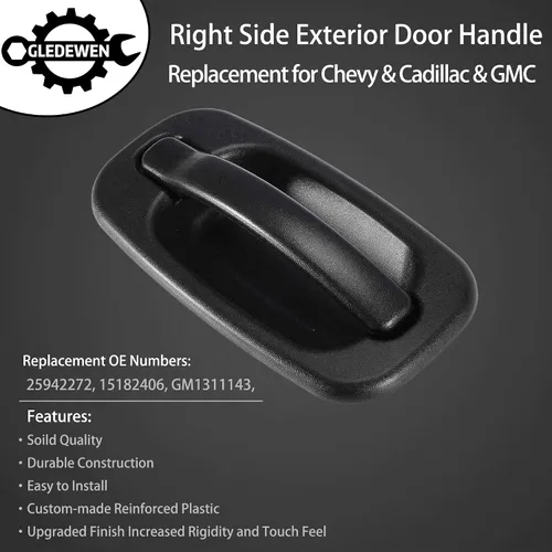 Miniatura 3 de Manija de puerta exterior sin llave, compatible con Chevy Silverado Suburban Tahoe Avalanche 1999-2007, GMC Sierra Yukon, Cadillac Escalade, lado