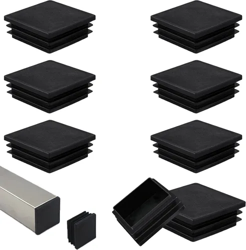 Paquete de 8 tapones de tubo, inserto de plástico cuadrado de 2 pulgadas, tapas de extremo cuadradas para poste de tubo, patas de silla, equipo de