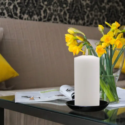 Miniatura 3 de Vela blanca grande sin llama, funciona con pilas con temporizador de 6 horas, vela LED parpadeante de cera real, para interiores, bodas, cenas