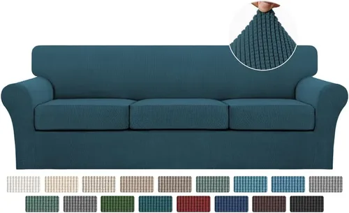 Miniatura 14 de Turquoize 2 fundas para sillas de sala de estar, funda de sofá con fundas de cojín individuales, funda de muebles para sillas (silla, beige biscotti)